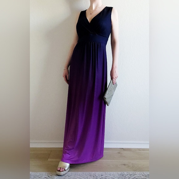 Soma Ombre Crochet Jersey Maxi Dress, Size M - Picture 3 of 11